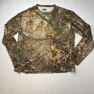 Old Mill Realtree Camo‎ Long Sleeve T-Shirt Men's XL Polyester Spandex Outdoor